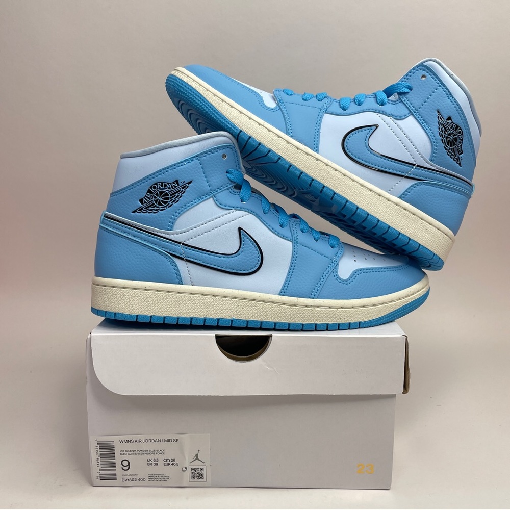 Nike Air Jordan 1 Retro Mid SE “Ice Blue/Powder Blue” 2023 - Picture 1 of 5